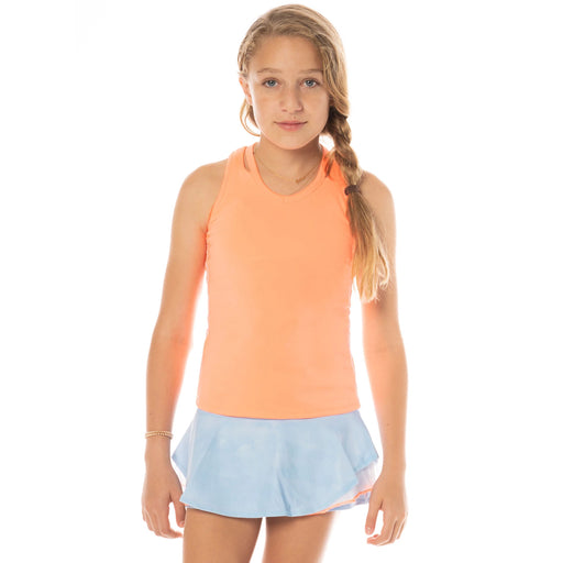 Lucky In Love V-Neck Cutout Girls Tennis Tank Top - 805 PCHG/M