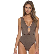 Load image into Gallery viewer, Becca High Waist One Piece Womens Swimsuit - Bronze/L
 - 1