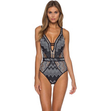 Load image into Gallery viewer, Becca Reveal Plunge One Piece Womens Swimsuit - Black/L
- 1