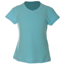 Load image into Gallery viewer, Sofibella UV Colors Girls SS Tennis Shirt - Baby Boy Blue/L
 - 3