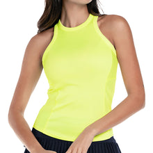 Load image into Gallery viewer, Lucky in Love One Love Rib Womens Tennis Tank Top - NEON YELLOW 710/L
 - 7