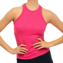 Load image into Gallery viewer, Lucky in Love One Love Rib Womens Tennis Tank Top - SHOCK PINK 645/XL
 - 9