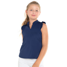 Load image into Gallery viewer, Lucky in Love Pleat Me Up Girls SL Golf Polo - NAVY 400/M
- 1