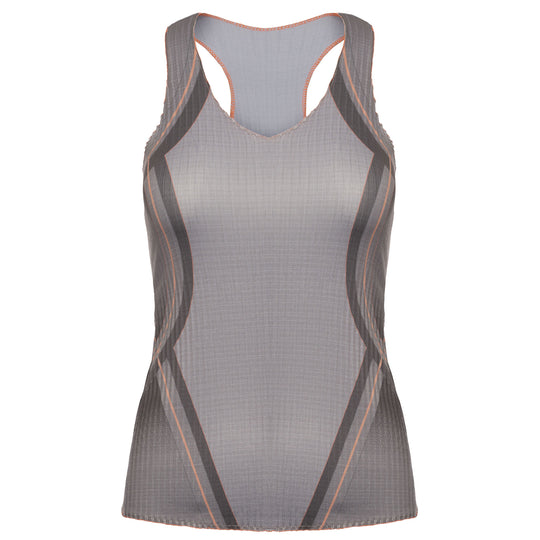 K-Swiss Pleated V-Neck Asphalt Womens Tennis Tank Top