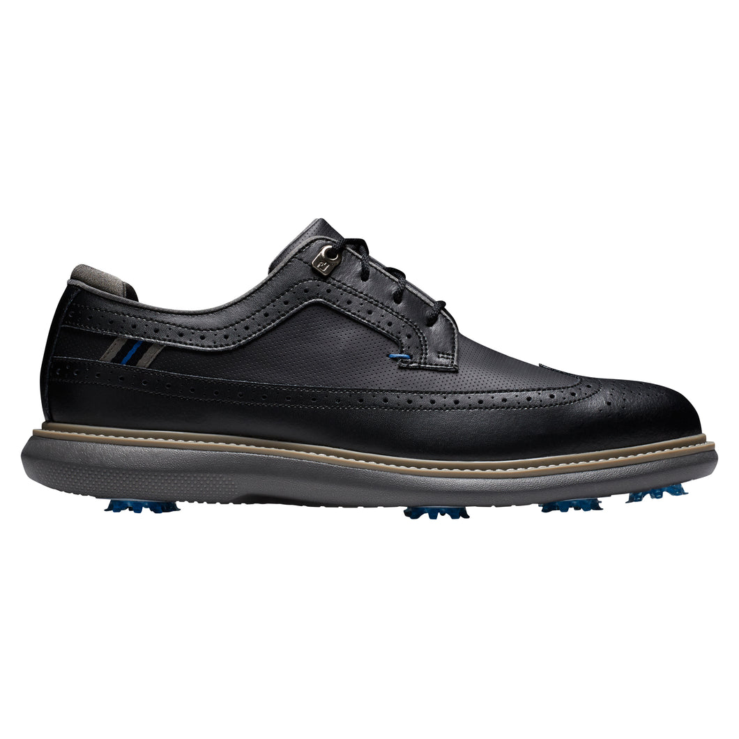 FootJoy Traditions Shield Tip Mens Golf Shoes - 13.0/Blk/Blu/Gry/D Medium