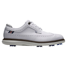 Load image into Gallery viewer, FootJoy Traditions Shield Tip Mens Golf Shoes - 13.0/Wht/Nvy/Gry/D Medium
 - 1
