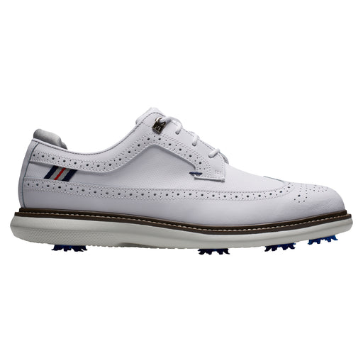 FootJoy Traditions Shield Tip Mens Golf Shoes - 13.0/Wht/Nvy/Gry/D Medium