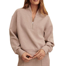 Load image into Gallery viewer, Varley Davidson Womens Half Zip Sweatshirt - Taupe Marl/L
- 3