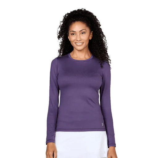 Sofibella UV Colors Womens LS Tennis Shirt - Plum/2X