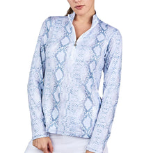 Load image into Gallery viewer, Sofibella Long Sleeve UV Feather Wmns Golf 1/4 Zip - Anaconda/XL
 - 1