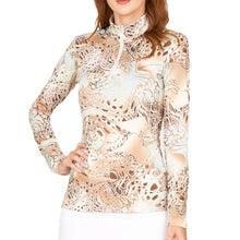 Load image into Gallery viewer, Sofibella Long Sleeve UV Feather Wmns Golf 1/4 Zip - Golf Animal/2X
- 10