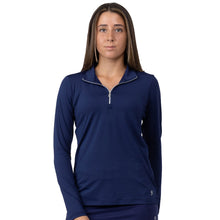 Load image into Gallery viewer, Sofibella Long Sleeve UV Feather Wmns Golf 1/4 Zip - Navy/XL
- 7