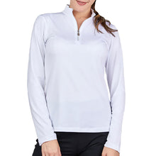 Load image into Gallery viewer, Sofibella Long Sleeve UV Feather Wmns Golf 1/4 Zip - White/2X
 - 31