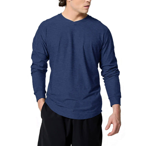 SB Sport V Neck Long Sleeve Mens Tennis Shirt - 2
