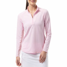 Load image into Gallery viewer, SanSoleil SolTek Raglan Zip Mock Womens Sun Shirt - Ballet Pink/XL
 - 1