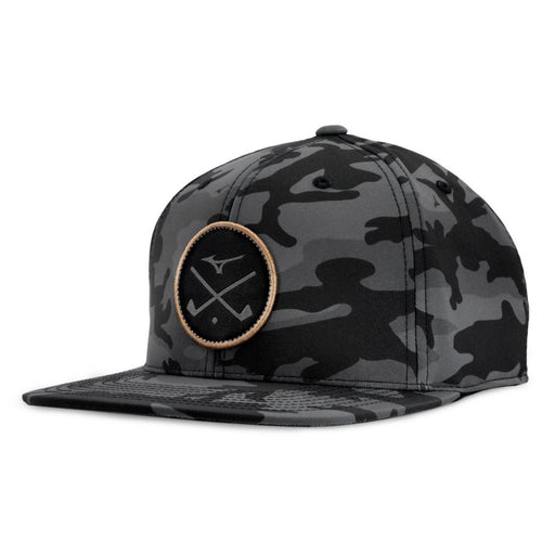 Mizuno Crossed Clubs Snapback Golf Hat - Blk/Camo/Cpr/One Size
