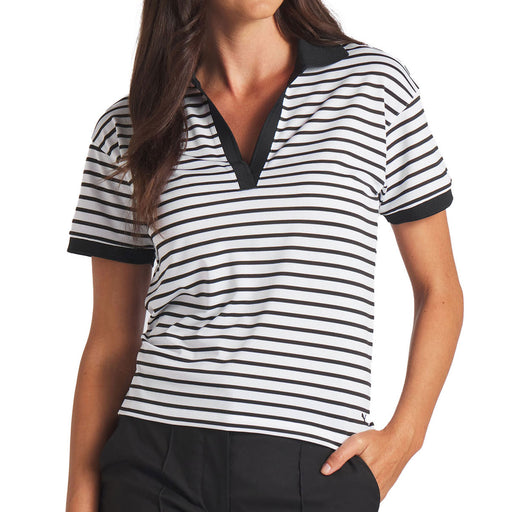 Puma Golf Everyday Stripe Womens Golf Polo - White/Black/L
