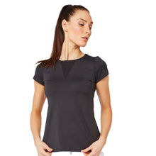 Load image into Gallery viewer, Lija Elite Deep V-Neck Womens Tennis Shirt - Black/XL
 - 1