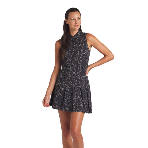 Puma Golf Leopard Pleated Womens Golf Dress - Puma Black/L