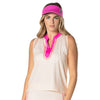 Lucky In Love Shockin Stripes Sleeveless Womens Golf Polo