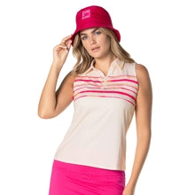 Load image into Gallery viewer, Lucky In Love Shock N Awe SL Womens Golf Polo - Vanilla/L
 - 1