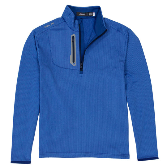 RLX Polo Golf Houndstooth Beach Royal Mens Golf Quarter-Zip
