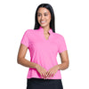 Lucky In Love Pleated Placket Womens Short Sleeve Golf Polo