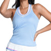 Lucky In Love Blue Streak Womens Tennis Tank