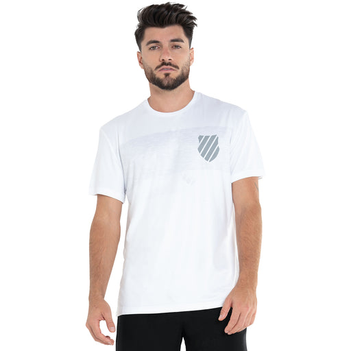 K-Swiss Luxe Tech Crew Mens Tennis Shirt - White/XL