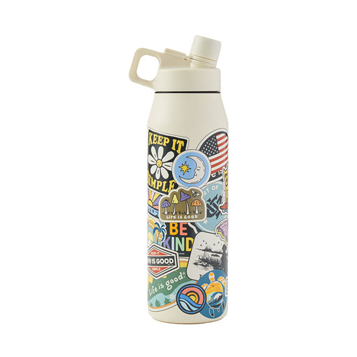 Life Is Good 32 oz Layered Sticker Water Bottle