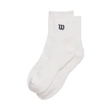 Load image into Gallery viewer, Wilson Quarter Length Tennis Socks - Br Wht/Cl Navy/L
 - 2