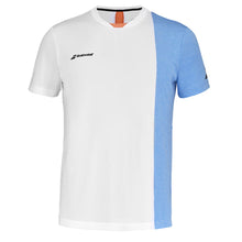Load image into Gallery viewer, Babolat Play WH/BLCrew Neck Mens Tennis Shirt - White/Blue Hthr/XL
 - 1