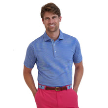 Load image into Gallery viewer, Fairway & Greene Michael Stripe Mens Golf Polo - Baltic/Sea Hay/XL
- 1