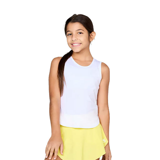 Sofibella UV White Girls Tennis Tank Top - White/L