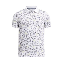 Load image into Gallery viewer, Under Armour Matchplay Printed Boys Golf Polo - Wht/Dwnpr Gray/L
 - 1