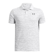 Load image into Gallery viewer, Under Armour Matchplay Printed Boys Golf Polo - Wht/Mod Gray/L
 - 3