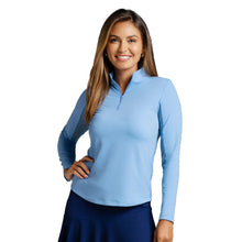 Load image into Gallery viewer, Ibkul Essential Solid Mock Womens Golf QZ - Peri/XL
 - 7