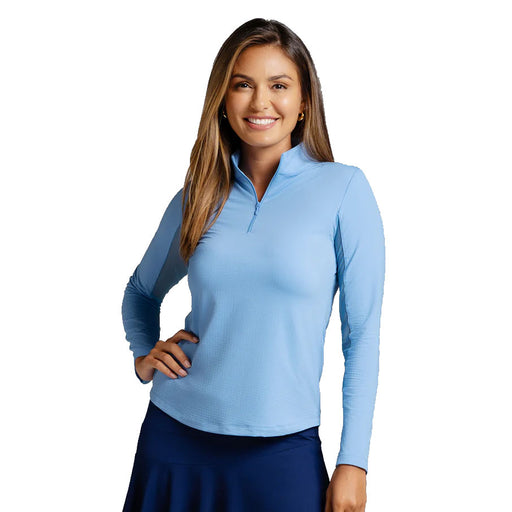 Ibkul Essential Solid Mock Womens Golf QZ - Peri/XL