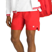 Load image into Gallery viewer, Wilson Tournament V2 7 Inch Mens Tennis Shorts - Infrared/L
- 4