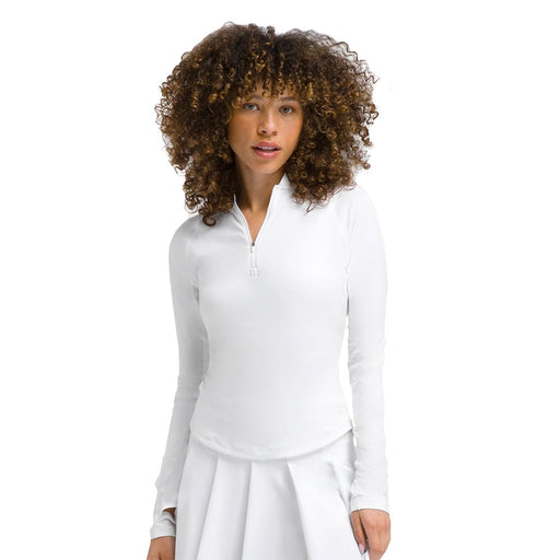 Wilson All Day Half-Zip Womens Tennis Pullover - Bright White/L