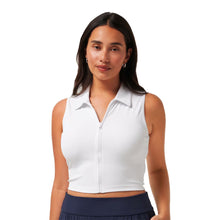 Load image into Gallery viewer, Travis Mathew Midline Womens Sleeveless Golf Polo - White/L
 - 3