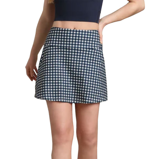 Rhone Course to Court Sport 16in Wmns Tennis Skort - Nvy Blu Gingham/L