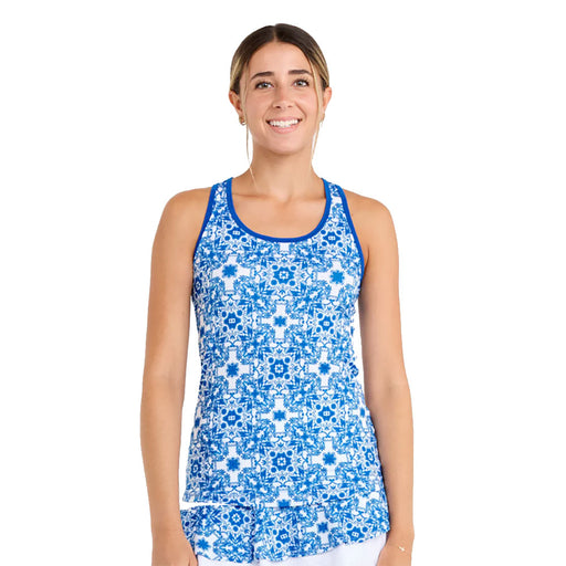 Sofibella Miss Santorini Racerbk Women Tennis Tank - Sandra Tiles/XL