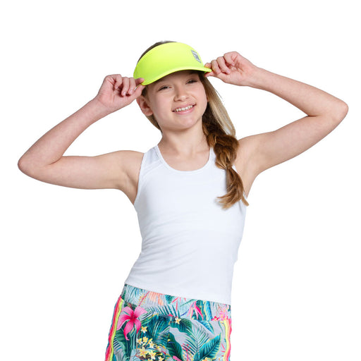 Lucky in Love Mia Girls Tennis Tank Top with Bra - White/L