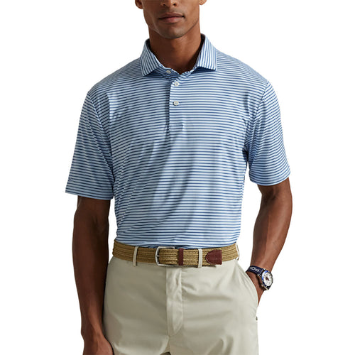 RLX Polo Golf Featherweight AirFlow Jersey Office Blue Mens Golf Polo