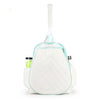 Ame & Lulu Game On Quilted White/Light Blue Tennis Backpack