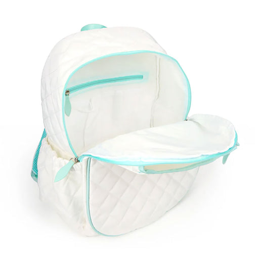 Ame & Lulu Game On Quilted Wht/Blu Tennis Backpack