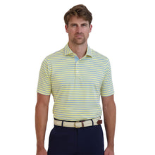 Load image into Gallery viewer, Fairway & Greene Harbour Stripe Mens Golf Polo - Sea Hay/XL
 - 1