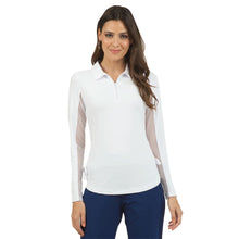 Load image into Gallery viewer, Ibkul Adjustable Length Long Sleeve Wmns Golf Polo - White/XL
 - 1