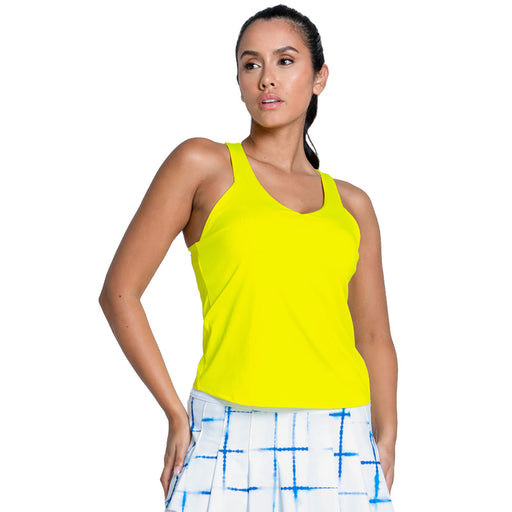 Lucky In Love Club House Womens Tennis Tank - Yellow/M